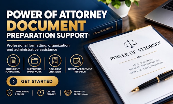 assist with poa document formatting and notary appointment coordination