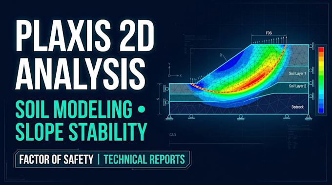 perform plaxis 2d geotechnical analysis, soil modeling and slope stability