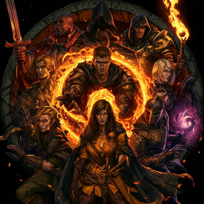 create an fantasy logo design artwork
