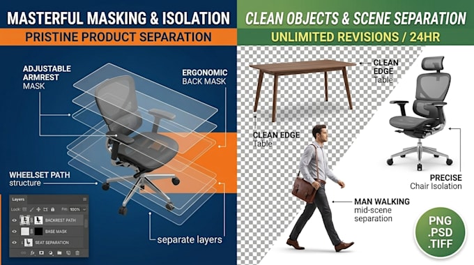 do master level clipping path and masking on complex objects