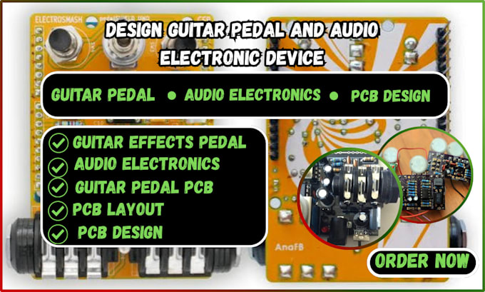 design guitar pedal pcb for boutique builder , audio device