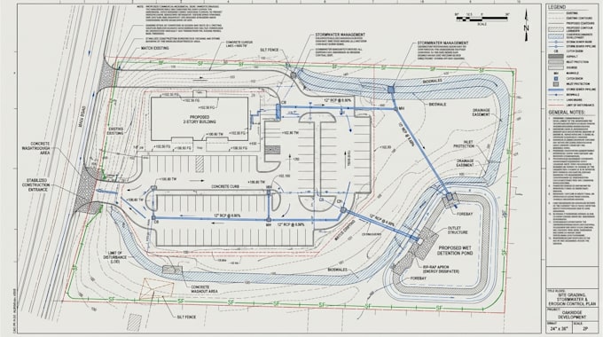 design site plan, site grading plan, stormwater management, erosion control
