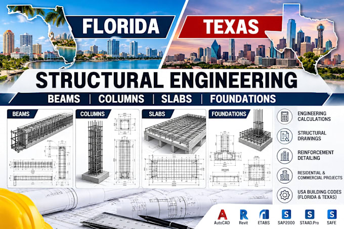 design florida and texas beams, columns, slabs and foundations