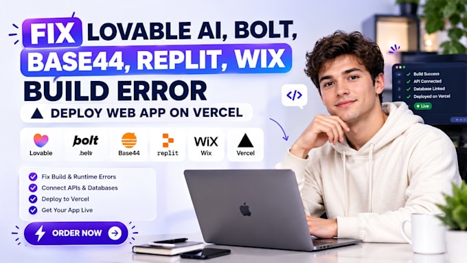 fix lovable ai, bolt, base44, replit, wix build error, deploy web app on vercel