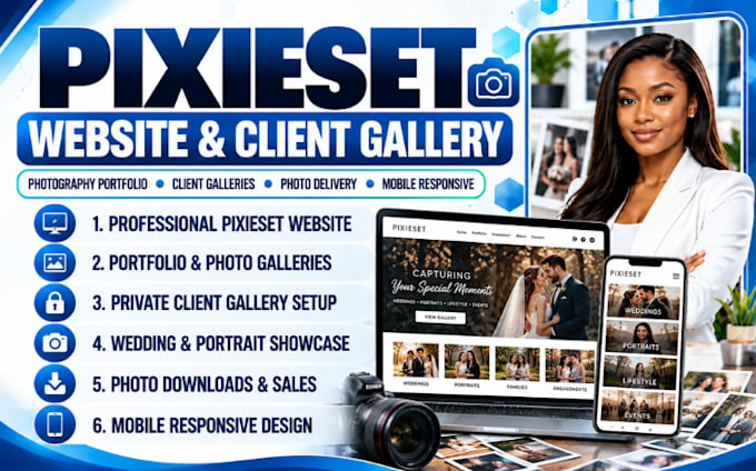 design a pixieset photography website and client gallery