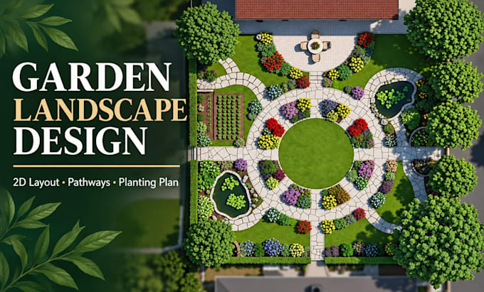 design stunning garden landscape layout, backyard visualization design