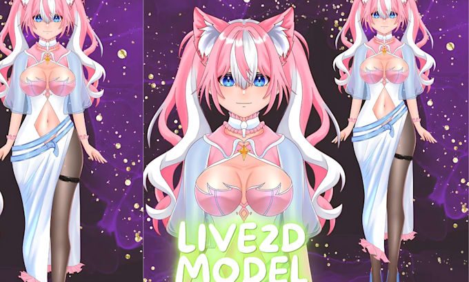 do live2d vtuber rigging 2d vtuber model vtuber avatar character design artist