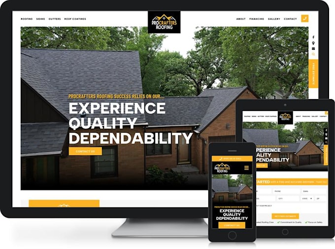 design a professional roofing website for roofing contractors