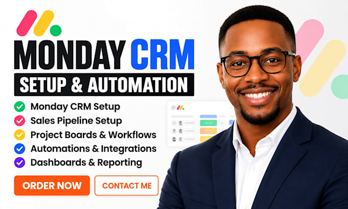 setup monday CRM, project management boards and workflow automation