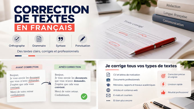 proofread and correct your french text