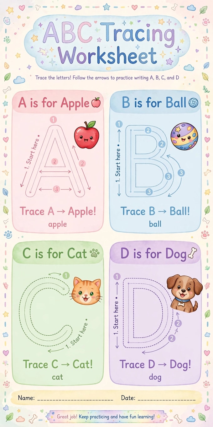 design kids work sheet and coloring book pages