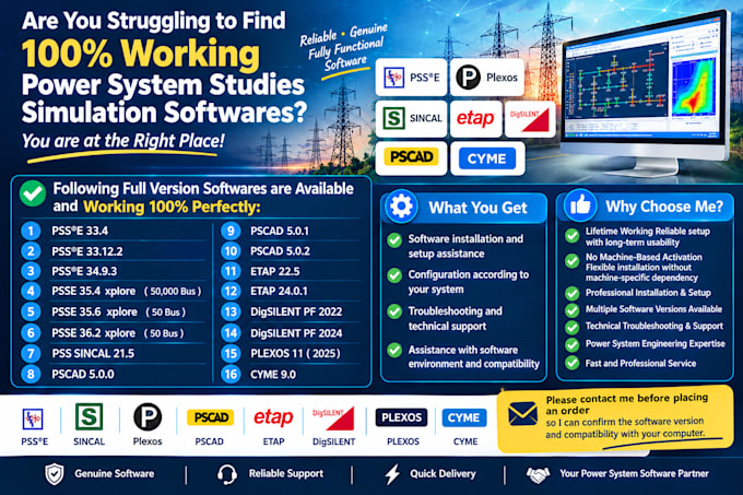 provide power system studies software services