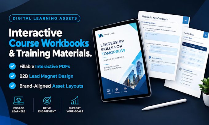 design a premium course workbook and interactive training materials lead magnets