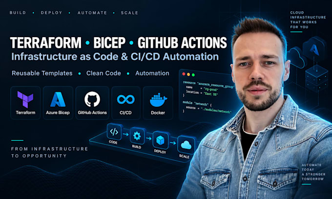 write terraform, bicep and github actions workflows
