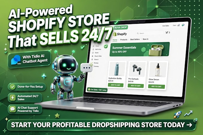 build shopify store with ai chatbot and ai agent