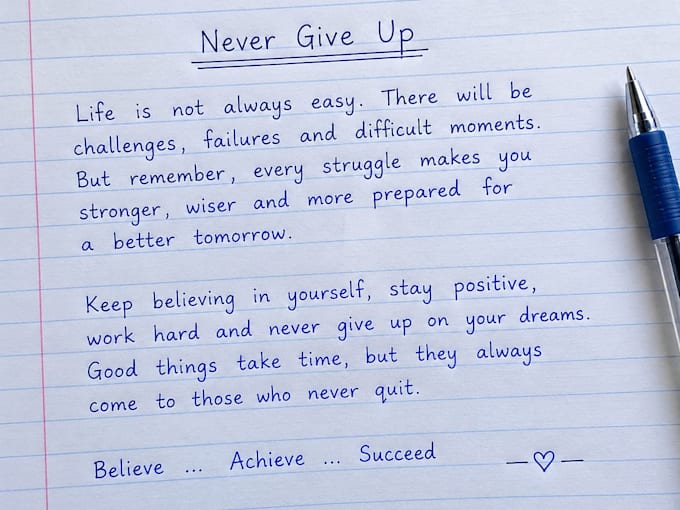write beautiful and clean handwriting