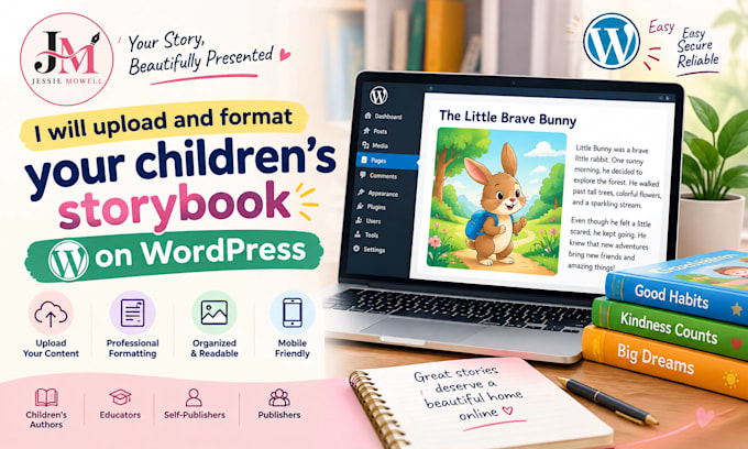 upload and format your children storybook on wordpress