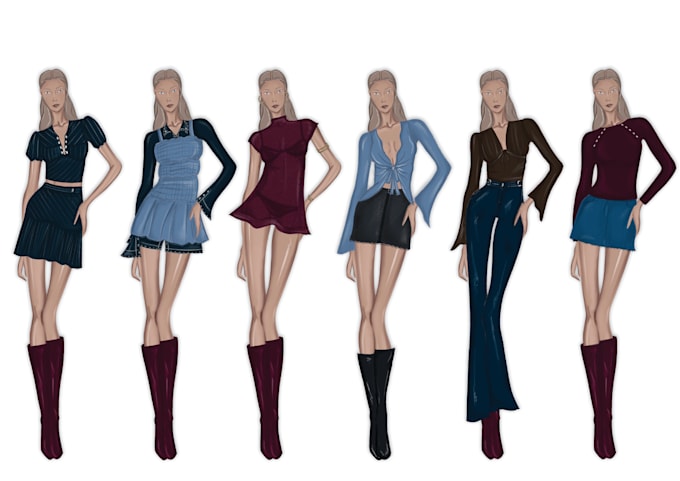create a digital fashion illustration