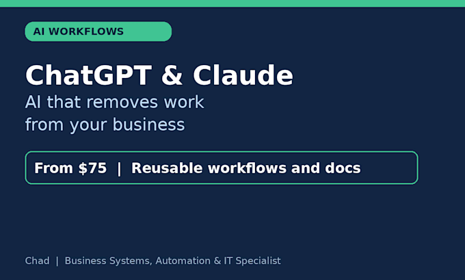 build an ai workflow using chatgpt or claude for your business
