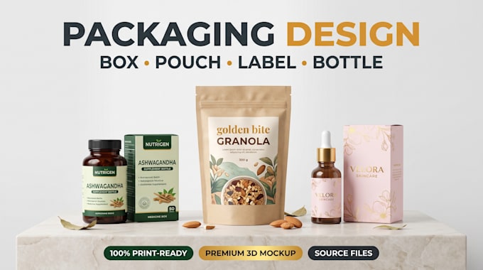 design premium pouch, mylar bag, and coffee bag packaging