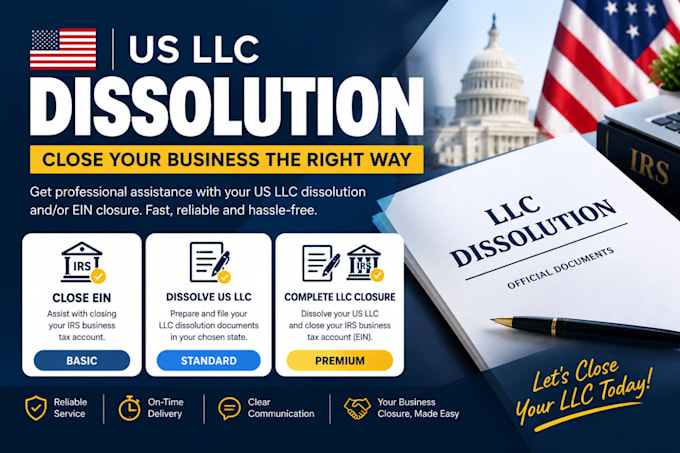 dissolve us llc, dissolve wyoming llc, dissolve delaware, close ein, s corp