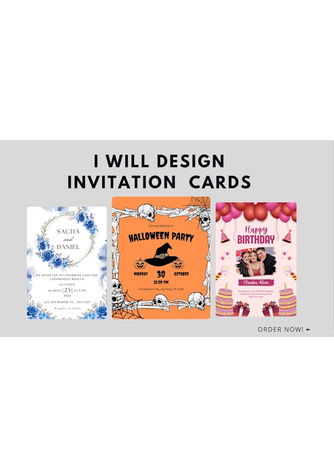 design canva wedding birthday or halloween invitation