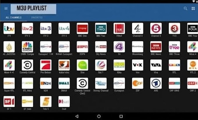 configure m3u playlist, restream, live tv app, 8k server with panel