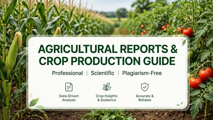 write agriculturale reports and crop production guide