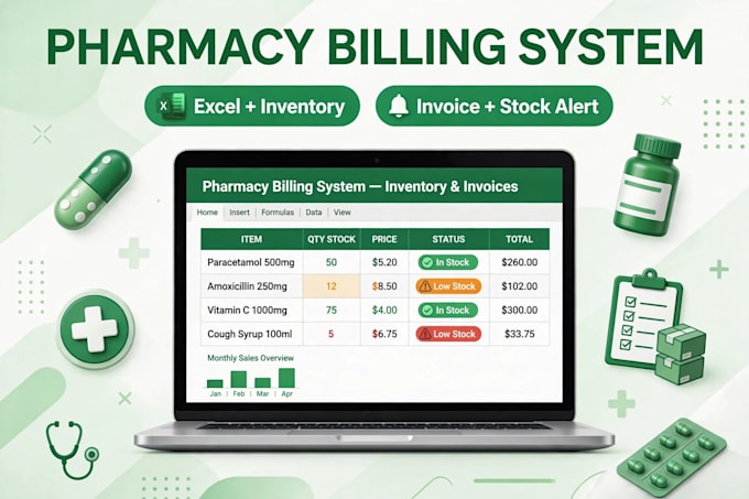 create pharmacy billing system in excel with inventory management