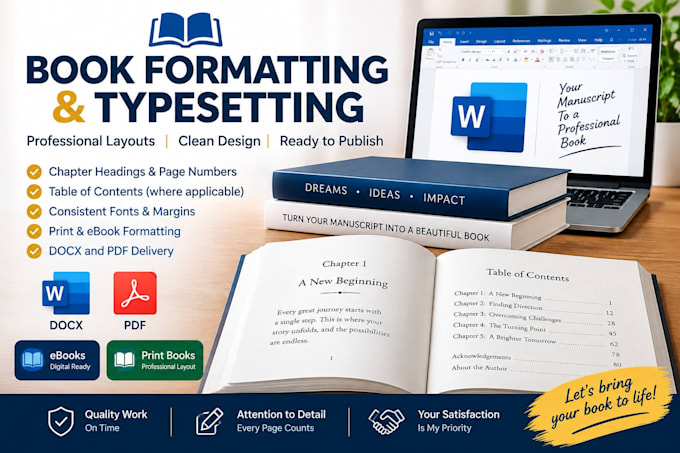 format your manuscript for print and ebook publishing