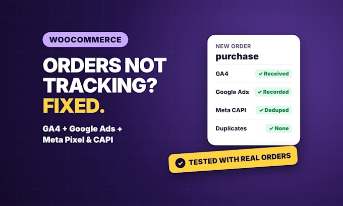 fix or setup woocommerce tracking, ga4 ecommerce, meta pixel capi, google ads