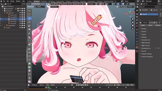 create 2d rigging, 3d humanoid vtuber model  character for vrchat vtuber debut