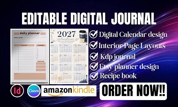 design digital journal prayer journal tracker diary kdp planner digital notebook