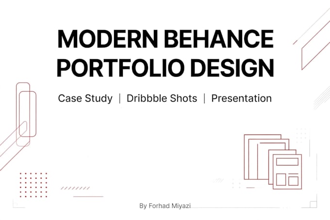 design creative portfolio, behance presentation and dribbble