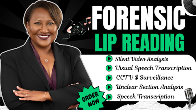 do forensic lip reading, transcription and visual speech analysis