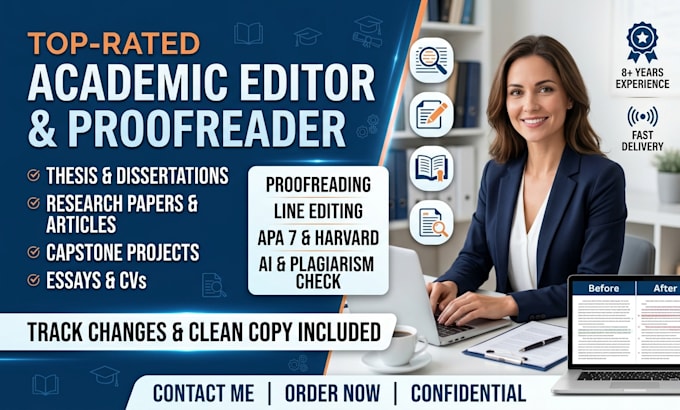edit and proofread your academic paper, dissertation, thesis, apa 7 formatting
