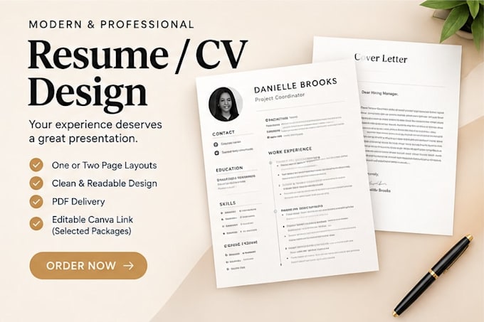 design a professional resume or CV in canva