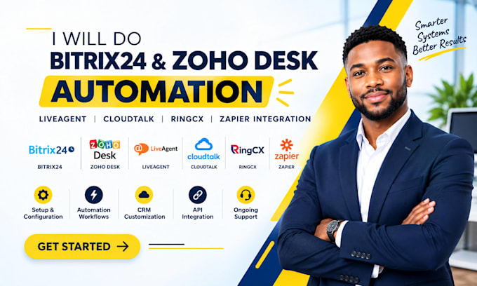 bitrix24 zoho desk automation liveagent cloudtalk ringcx zapier integration