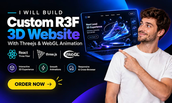 be your r3r developer to build an interactive 3d website with threejs