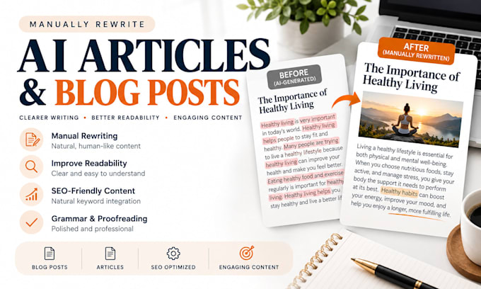manually rewrite ai articles and blog posts