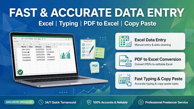 ido dataentry,typing,excel spreadsheet,copypaste work