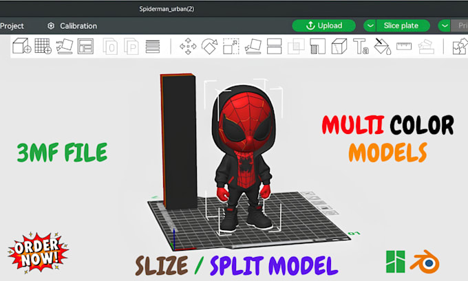 design multicolor 3d model convert stl to 3mf for bambu prusa for 3d printing