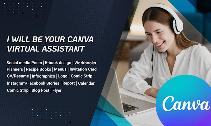 be your creative virtual assistant for canva and business support