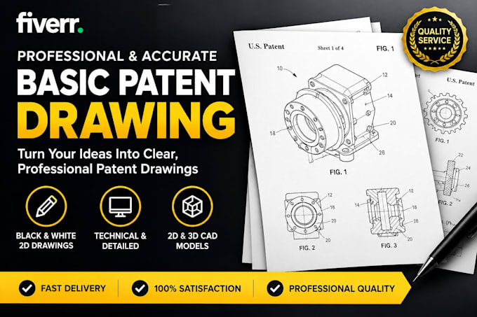 prepare uspto compliant patent drawings and illustrations