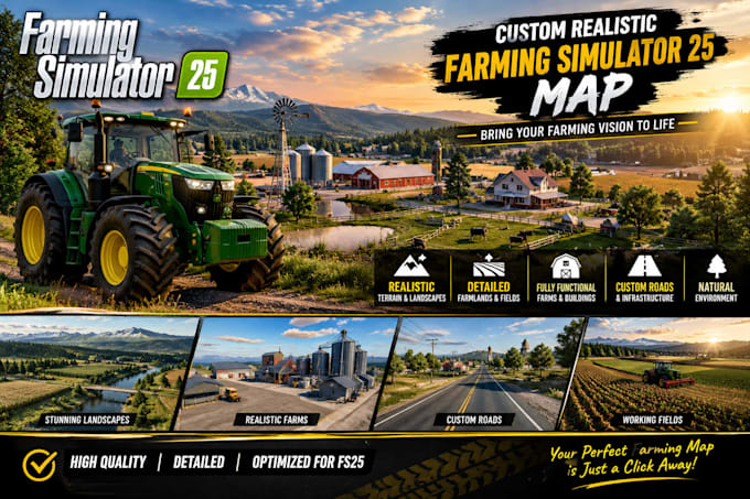 create a realistic american farming simulator 25 map