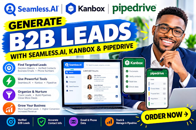 generate b2b leads with seamless ai kanbox and pipedrive