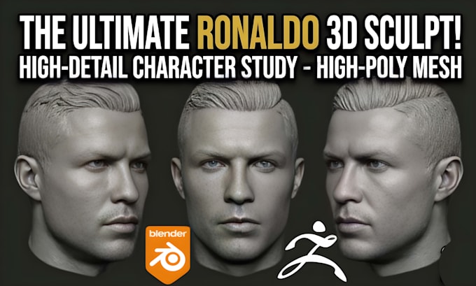 create realistic 3d head sculpt, head bust model, face likeness for 3d printing