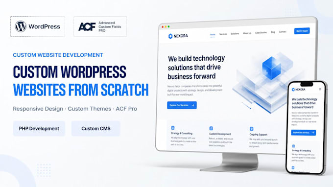 develop a custom wordpress website from scratch