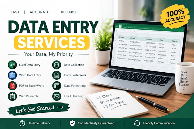 do fast and accurate website data entry task for you