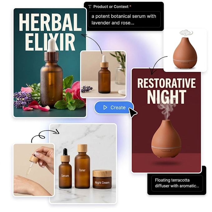 create ai generated product photography graphics